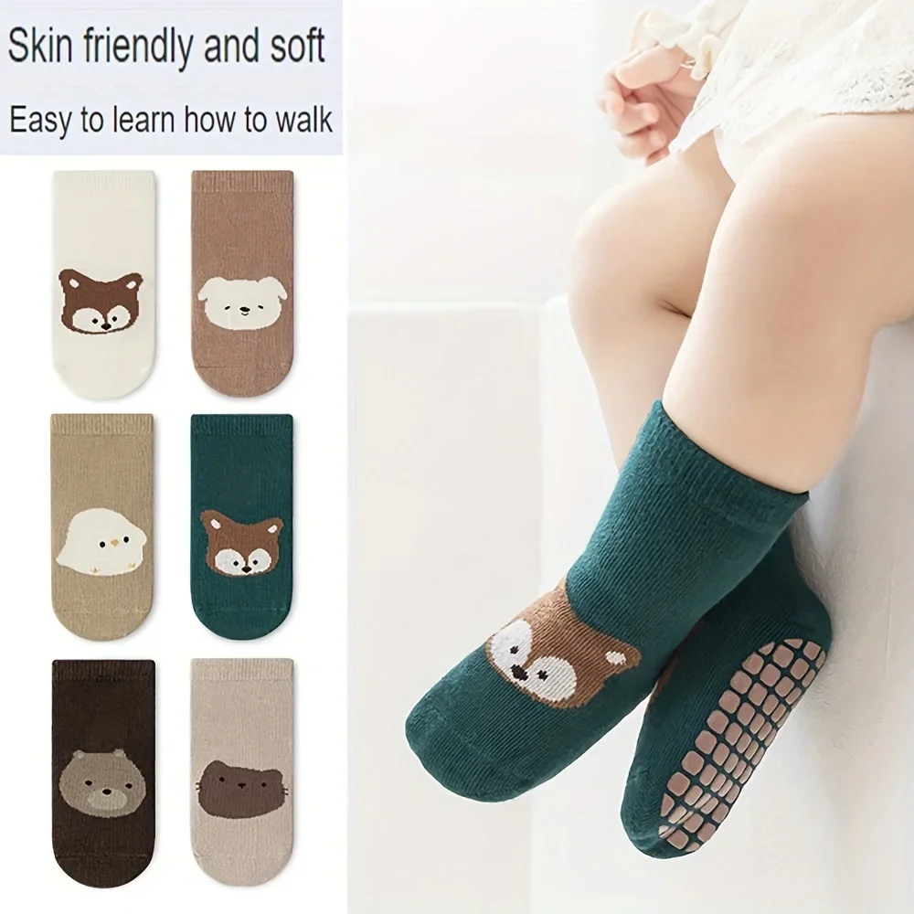 Unisex Baby Socks Non Slip - 가을/겨울용, 넓은 면적에 점이 있는 미끄럼