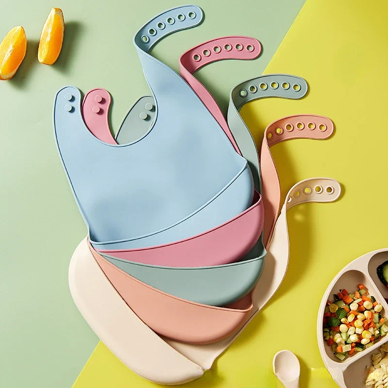 1-3pcs 아기 턱받이 조절 가능한 방수 턱받이 아기 - Waterproof Baby Bibs Silicone 리뷰 및 가격