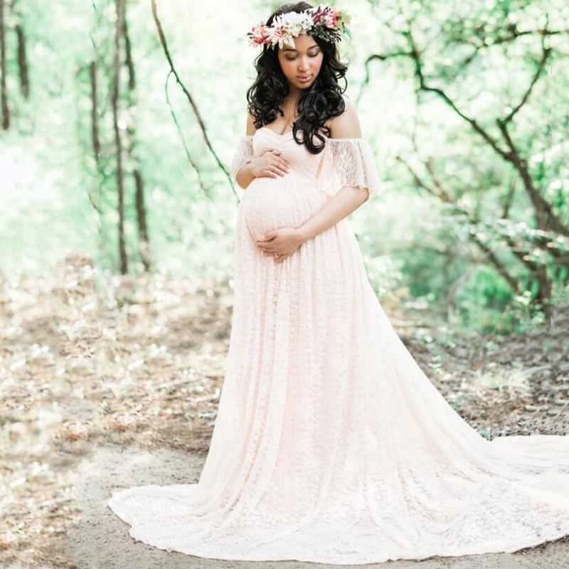 출산 사진 소품 롱 웨딩 드레스 가운, 레이스 임신 멋 - Maternity Wear 리뷰 및 가격