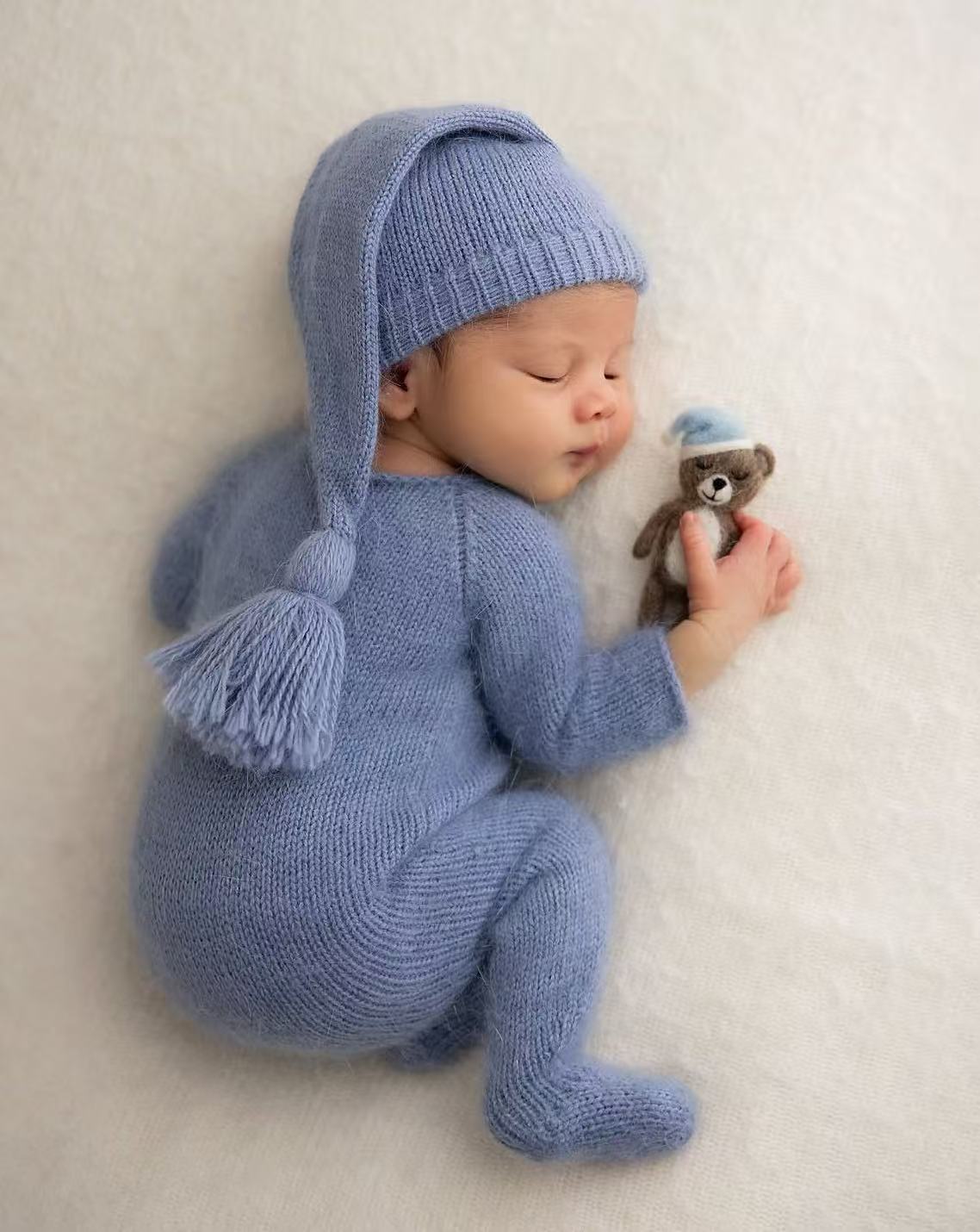 신생아용 니트 소재의 롬퍼와 모자 세트, 아기 사진 촬 - Infant Photography Props Outfit 리뷰 및 가격
