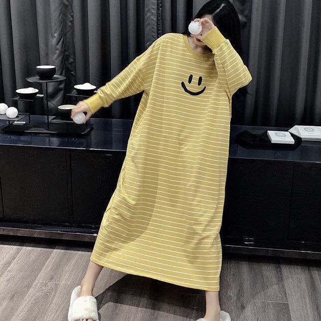 스트라이프 플러스 사이즈 잠옷 여성 가을 ​​한국 긴  - Maternity Wear 리뷰 및 가격
